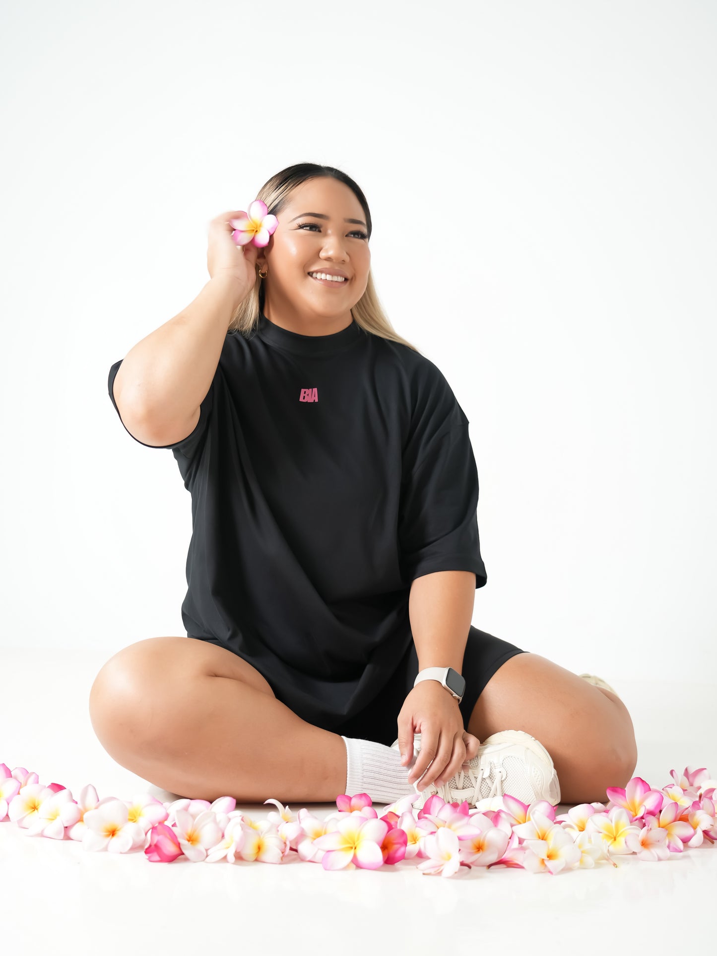 Strength in Style Oversized Tee - Black Floral